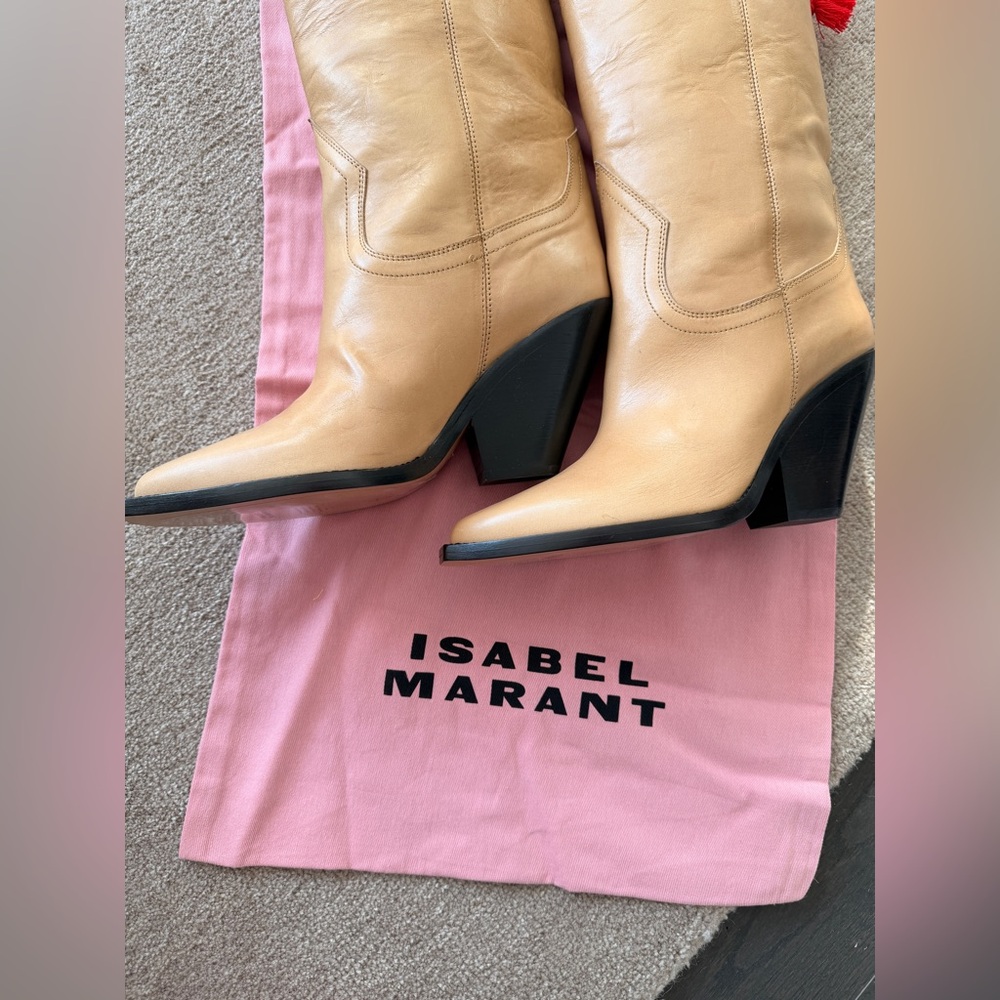 Isabel Marant Lomero Tall Cowboy Boot Natural - Size 41 New - Picture 4 of 6